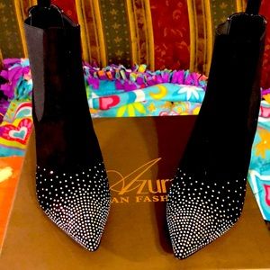 New Azura Italian suede studded Booties